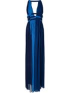 Jay Ahr Waist Detail V-neck Dress, Women's, Size: 36, Blue, Polyester