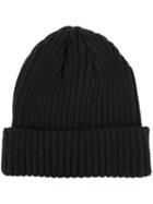 Kijima Takayuki Turn Up Ribbed Beanie, Men's, Black, Wool