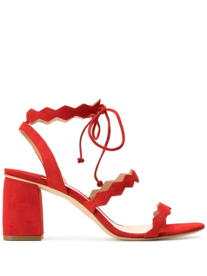 The Seller Spike Strap Slingback Sandals - Red