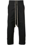 Rick Owens Drkshdw Cropped Drop-crotch Track Pants - Black