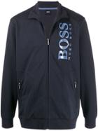 Boss Hugo Boss Textured Logo Zip-up Sweatshirt - Blue