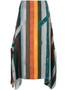 Nehera Striped A-line Midi Skirt - Multicolour