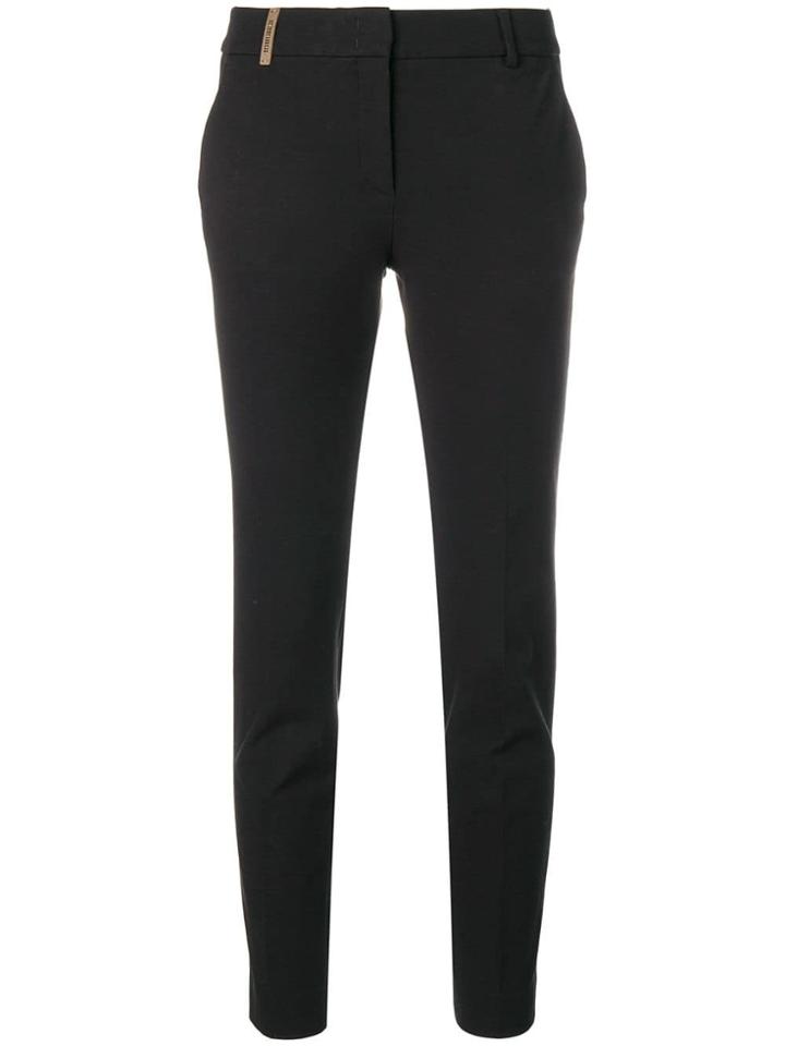 Peserico Cropped Slim Fit Trousers - Black