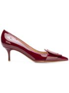 Gianvito Rossi Pointed Buckle Pumps - Red