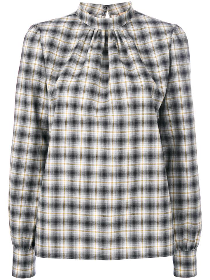 No21 Checked Blouse - Black