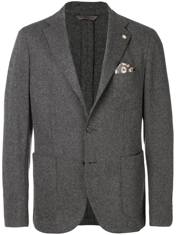Manuel Ritz Single-breasted Blazer - Grey