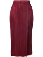 Pleats Please By Issey Miyake High-waisted Midi Skirt - Red