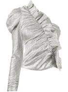 Jonathan Simkhai One-shoulder Ruffled Top - Silver
