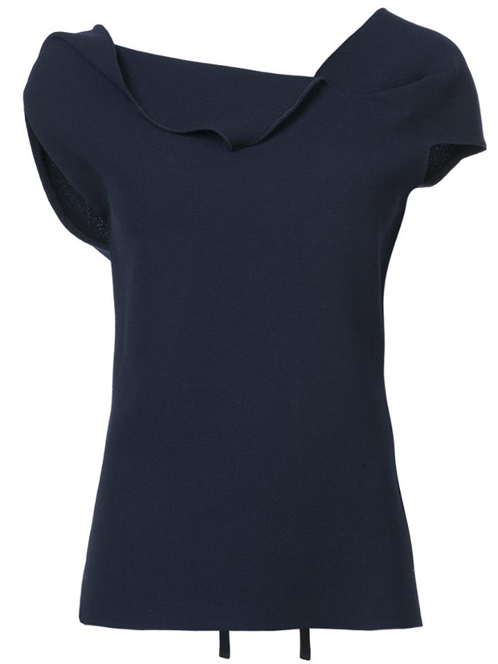 Roland Mouret Folded Neckline Blouse - Blue