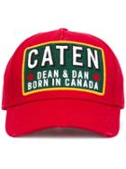 Dsquared2 Caten Patch Baseball Cap, Men's, Red, Cotton