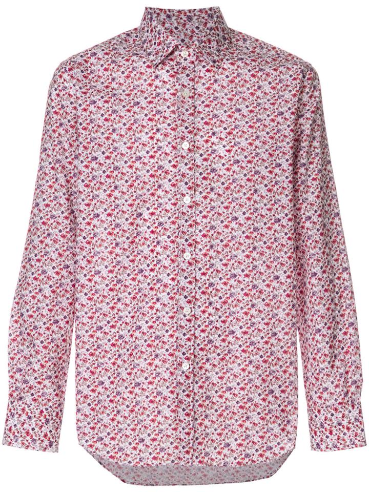 Canali Floral Print Shirt - Pink & Purple