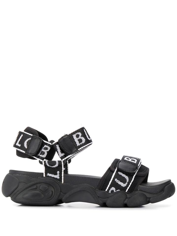 Buffalo Branded Touch Strap Sandals - Black