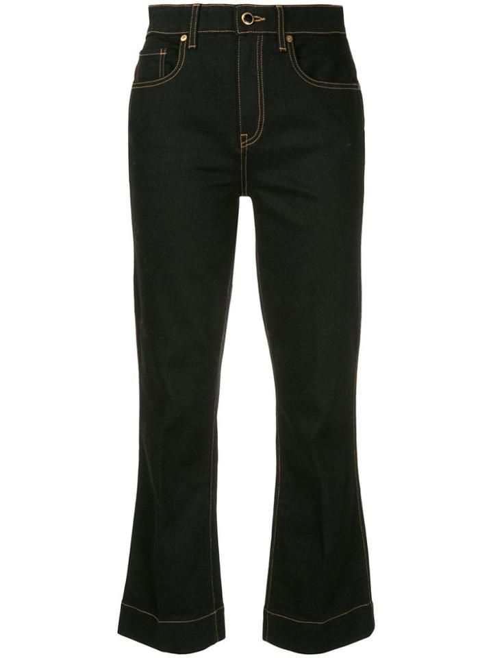 Khaite Fiona Cropped Flare Jeans - Blue