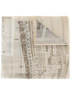 Al Duca D'aosta 1902 Landscape Print Scarf - Nude & Neutrals
