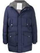 Brunello Cucinelli Concealed Front Coat - Blue