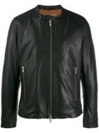 S.w.o.r.d 6.6.44 Leather Zip Up Jacket - Black