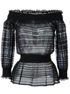 Alexander Mcqueen Lace Knit Top, Women's, Size: Small, Black, Silk/cotton/polyamide