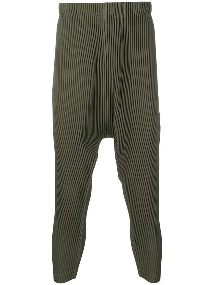 Homme Plissé Issey Miyake Plissé Tapered Trousers - Green