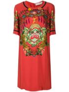 Etro Floral Print Short Sleeve Dress - Red
