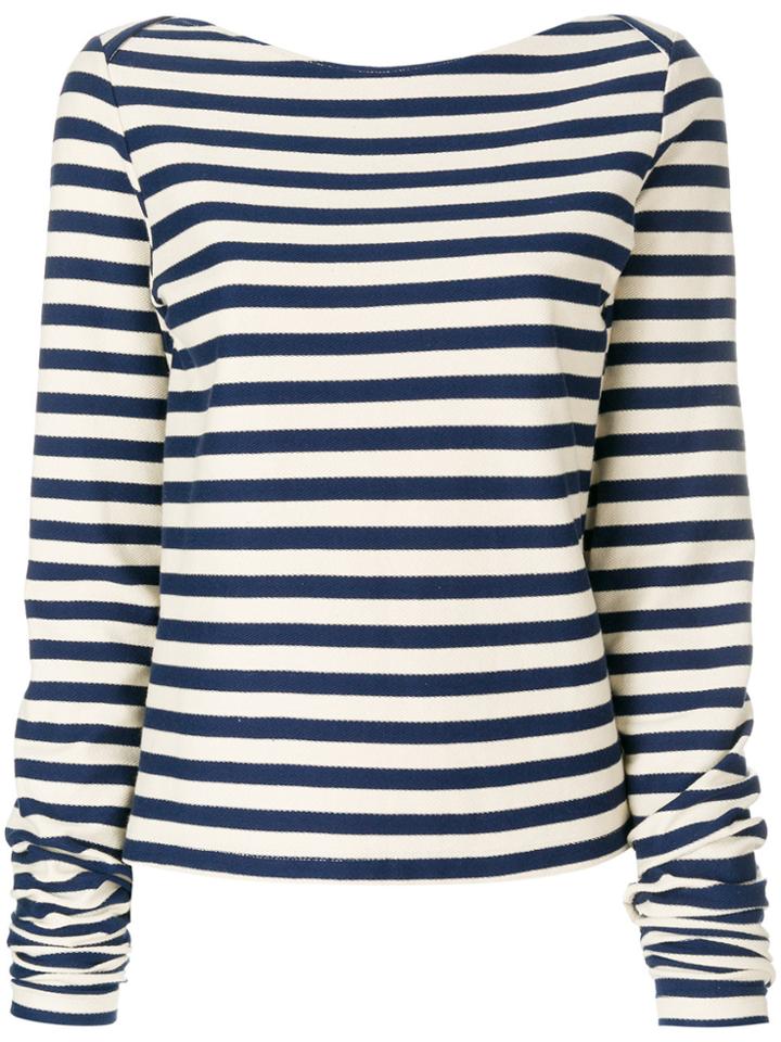 Erika Cavallini Striped Tie Back Blouse - Nude & Neutrals