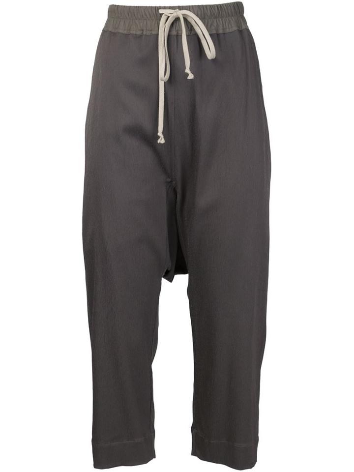 Rick Owens Drop Crotch Trousers, Women's, Size: 6, Grey, Viscose/spandex/elastane