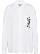 Miu Miu Printed Pocket Shirt - White
