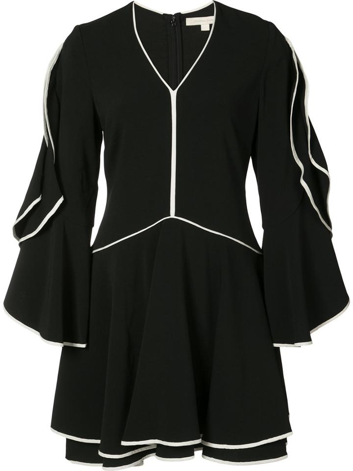 Jonathan Simkhai Ruffled Sleeve Dress, Women's, Size: 2, Black, Polyester/spandex/elastane/acetate/viscose