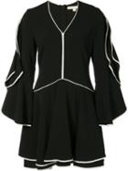Jonathan Simkhai Ruffled Sleeve Dress, Women's, Size: 2, Black, Polyester/spandex/elastane/acetate/viscose
