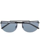 Marc Jacobs Eyewear Logo Rimless Rounded Sunglasses - Black