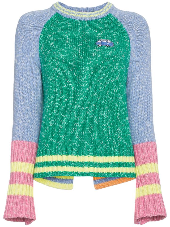 Mira Mikati Patch Cashmere Raglan Jumper - Green