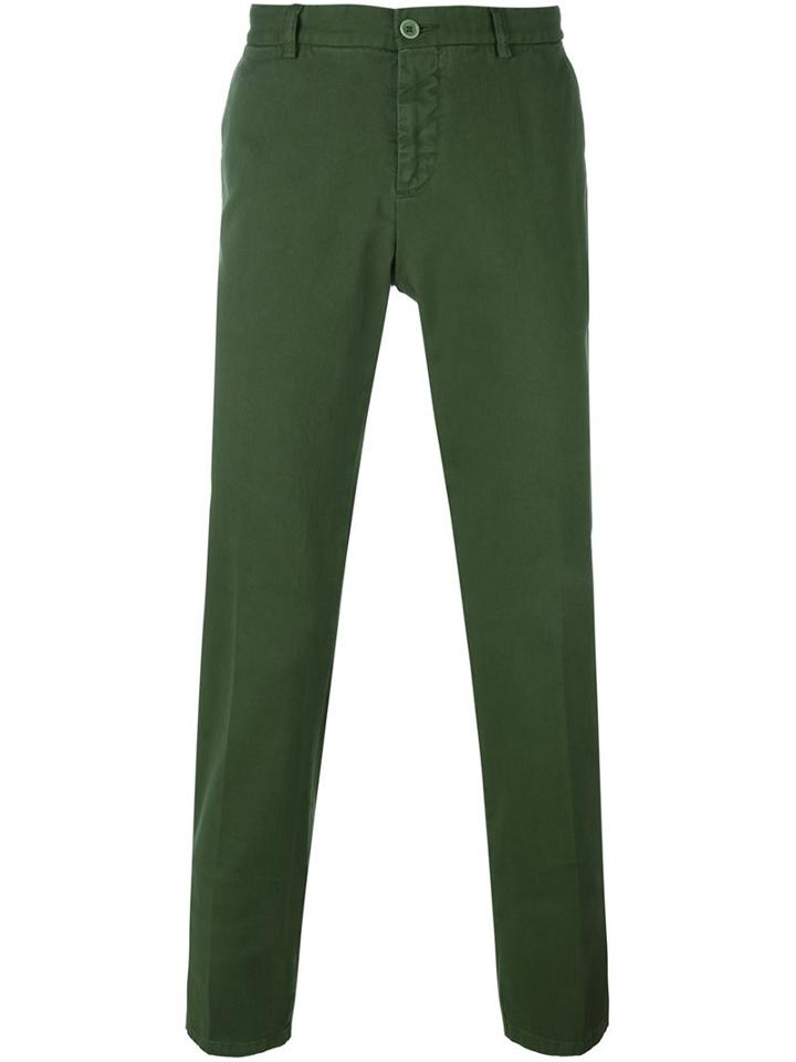 Etro Classic Chinos, Men's, Size: 48, Green, Cotton/spandex/elastane