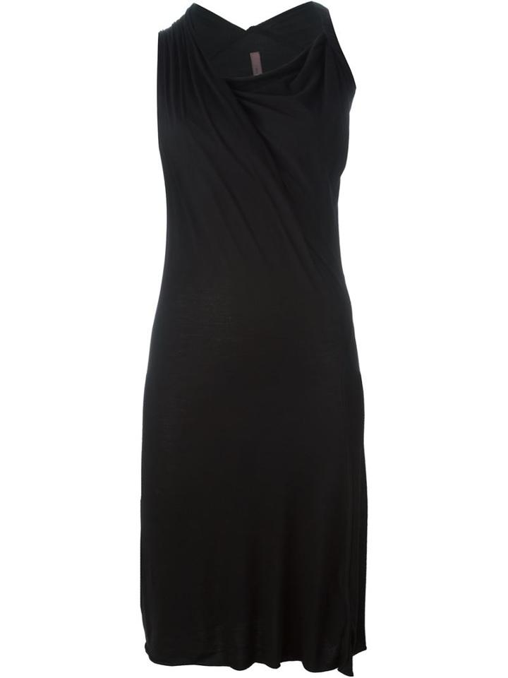 Rick Owens Lilies Draped Sleeveless Dress, Women's, Size: 44, Black, Cotton/viscose/polyamide