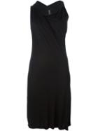 Rick Owens Lilies Draped Sleeveless Dress, Women's, Size: 44, Black, Cotton/viscose/polyamide
