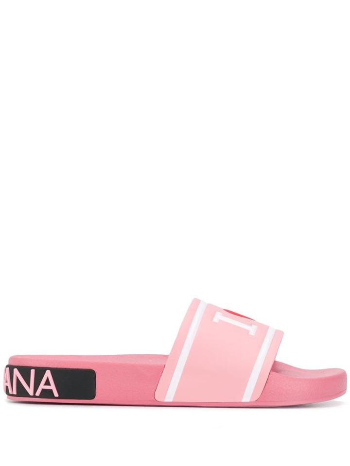 Dolce & Gabbana Saint Barth Sliders - Pink