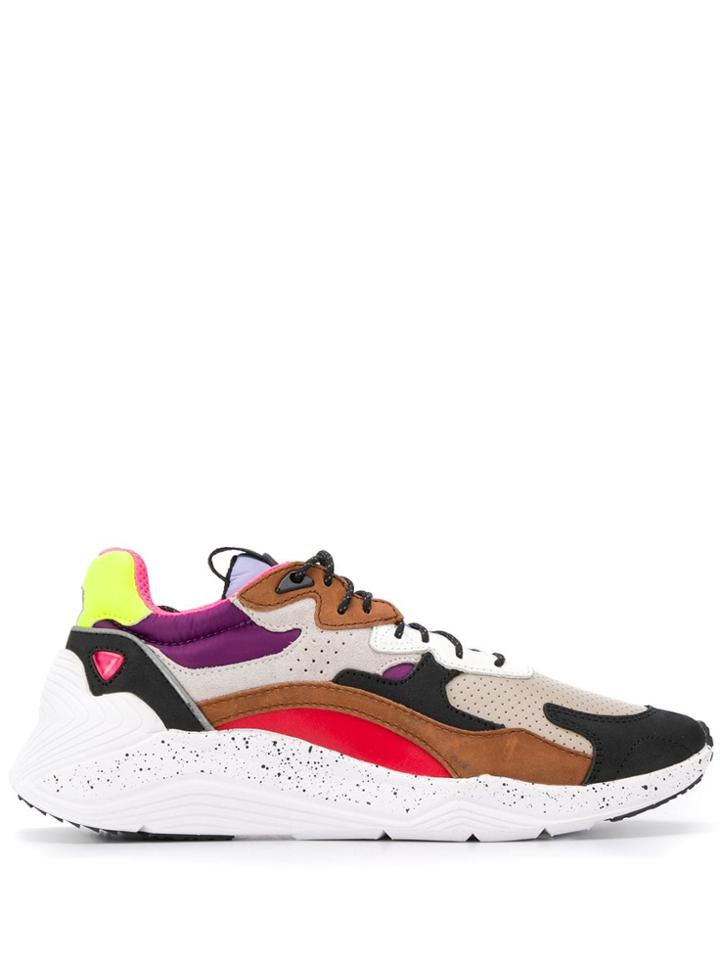 Mcq Alexander Mcqueen Contrast Panel Sneakers - Brown