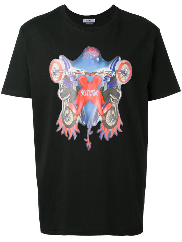 Selfmade By Gianfranco Villegas - Motor Bike Logo T-shirt - Men - Cotton - 46, Black, Cotton