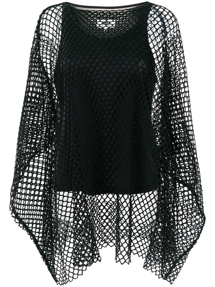 Mm6 Maison Margiela Fish Net Layered Blouse - Black