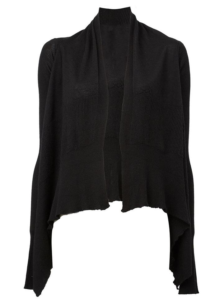 Rick Owens Open Front Cardigan, Women's, Size: Small, Black, Cashmere