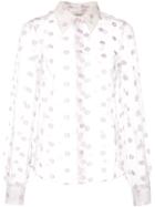 Jill Stuart Polka Dot Sheer Blouse - White