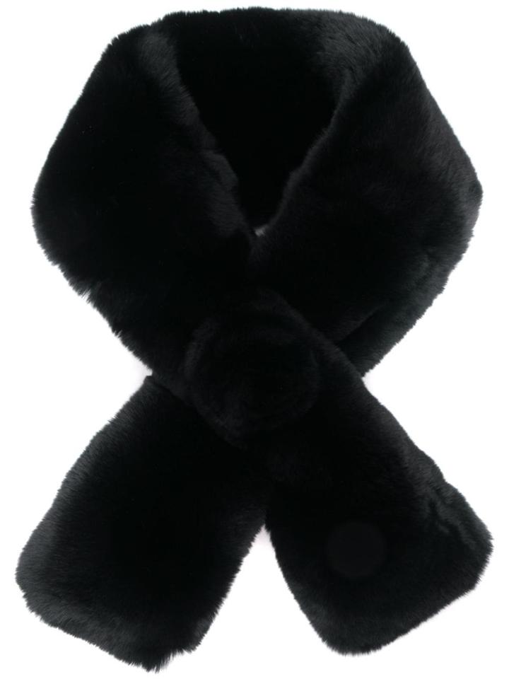 N.peal Rabbit Fur Neck Warmer - Black