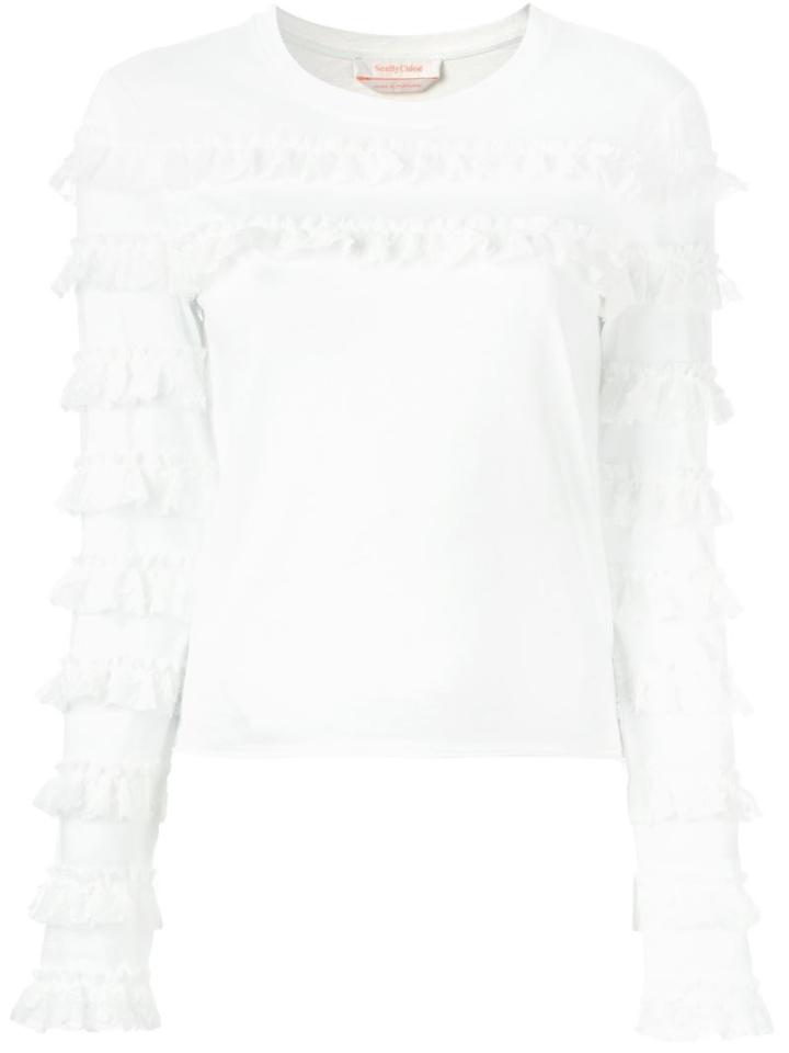 See By Chloé Ruffled Lace Trim Top