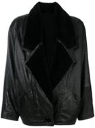 Versace Pre-owned Oversized Shearling Jacket - Black