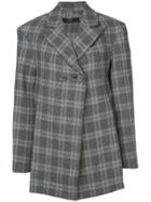 Ellery Open Back Checked Blazer - Black