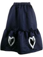 Comme Des Garçons Girl Heart Detailed Skirt - Blue