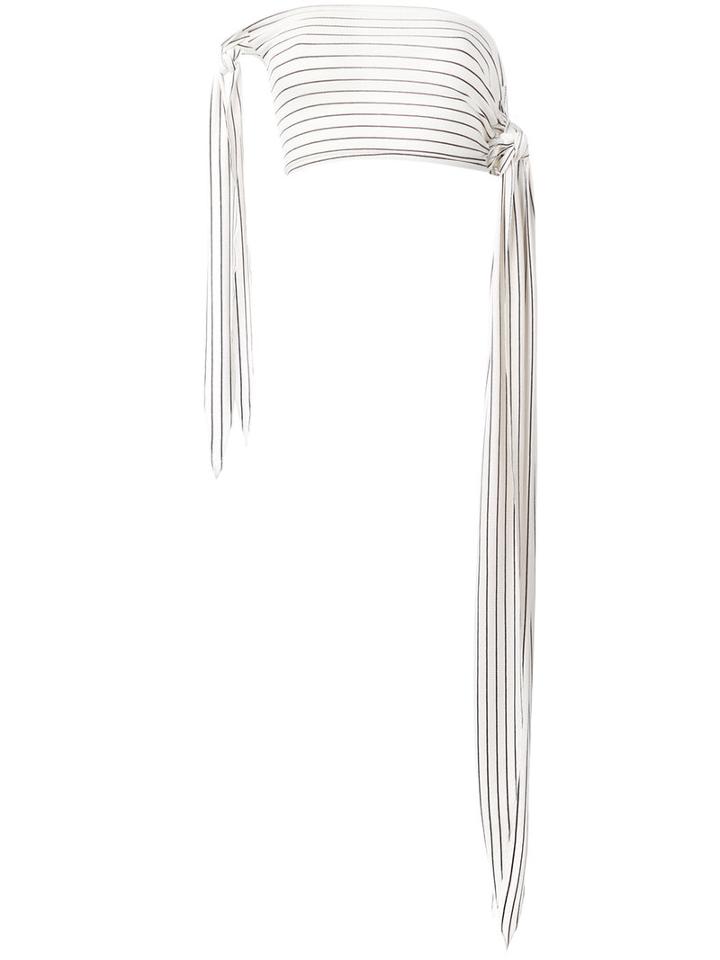Mm6 Maison Margiela Striped Panel T-shirt, Women's, Size: Small, White, Viscose/spandex/elastane