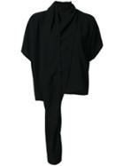 Maison Margiela - Draped Frill Blouse - Women - Polyester - 42, Black, Polyester