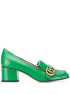Gucci Monogram Fringe Detail Pumps - Green