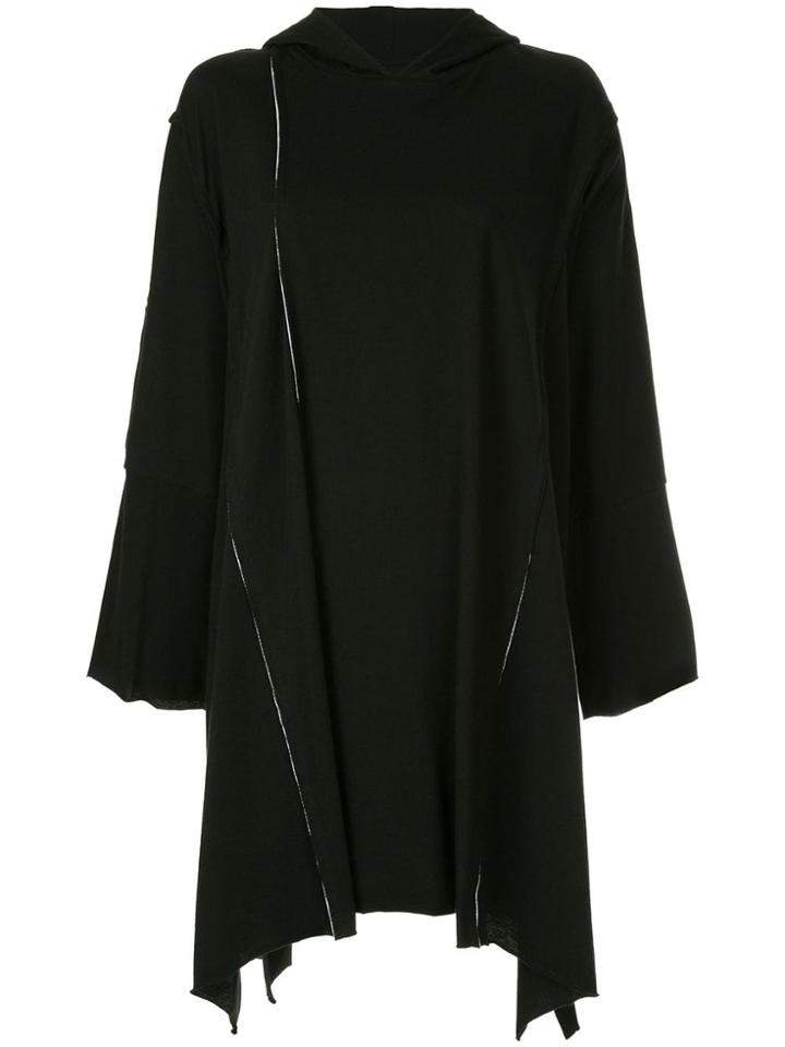Yohji Yamamoto Panelled T-shirt Hoodie - Black
