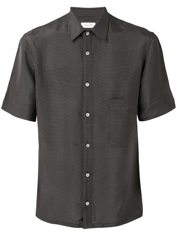 Lemaire Checked Shirt, Men's, Size: 46, Grey, Viscose