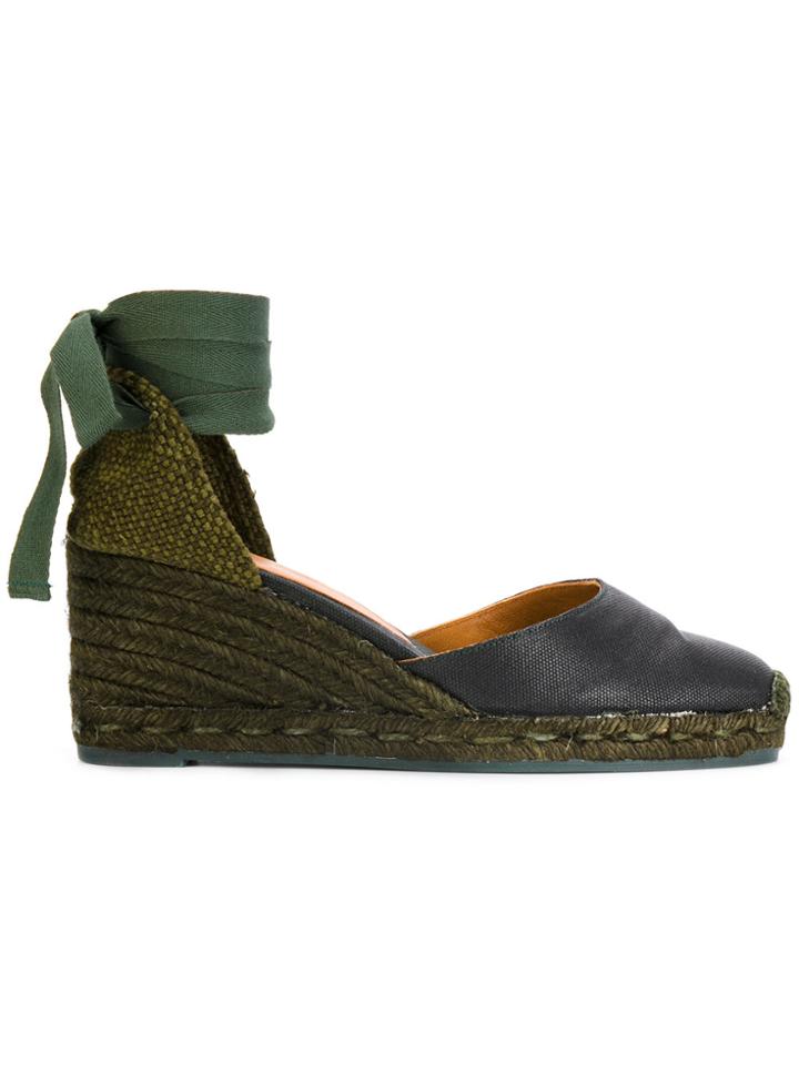 Castañer Classic Wedge Espadrilles - Green